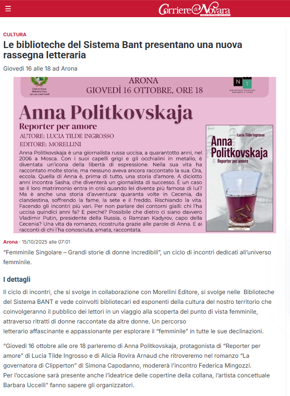 La rassegna stampa dal 7 al 17 ottobre 6 Screenshot 2025 10 17 125836