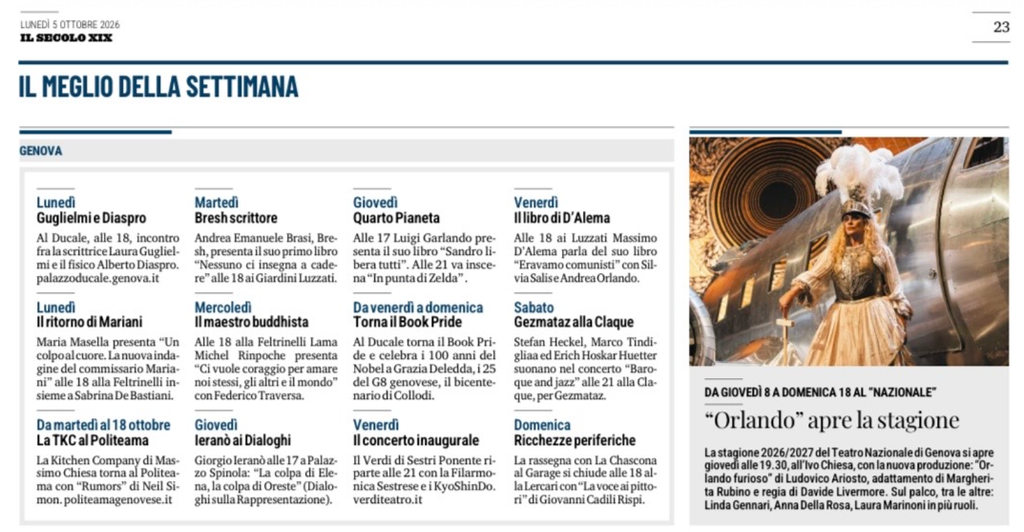 La rassegna stampa dal 5 all’11 ottobre 2 Screenshot 2026 10 12 203807